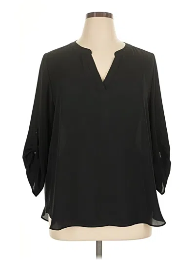 Pre-owned Chaus 3/4 Sleeve Blouse In Black