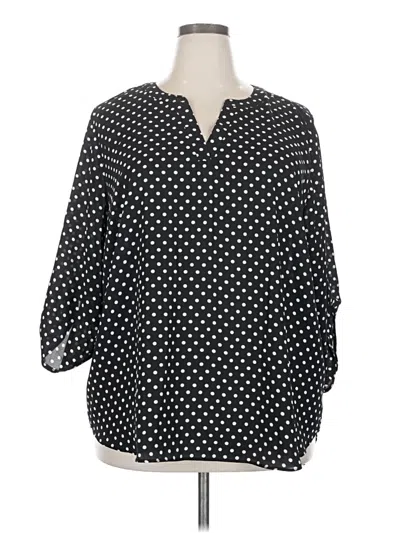 Pre-owned Chaus 3/4 Sleeve Blouse In Black
