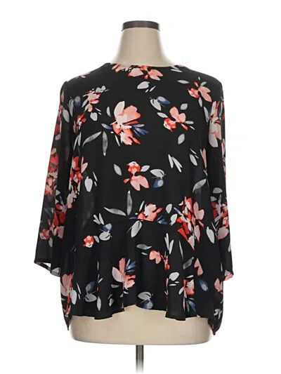Pre-owned Chaus 3/4 Sleeve Blouse In Black