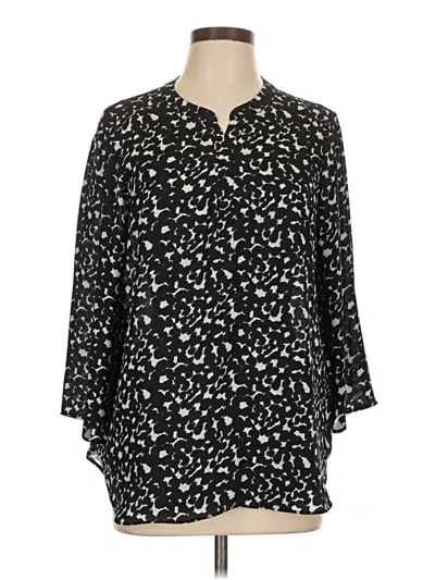Pre-owned Chaus 3/4 Sleeve Blouse In Black