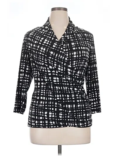 Pre-owned Chaus 3/4 Sleeve Blouse In Black