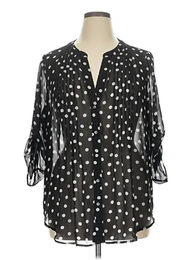 Pre-owned Chaus 3/4 Sleeve Blouse In Black