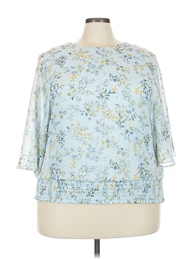 Pre-owned Chaus 3/4 Sleeve Blouse In Blue
