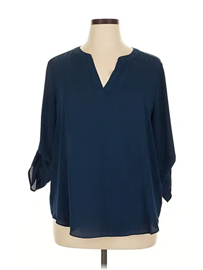 Pre-owned Chaus 3/4 Sleeve Blouse In Blue