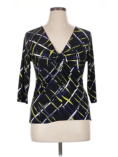 Pre-owned Chaus 3/4 Sleeve Blouse In Blue