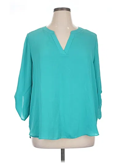 Pre-owned Chaus 3/4 Sleeve Blouse In Blue