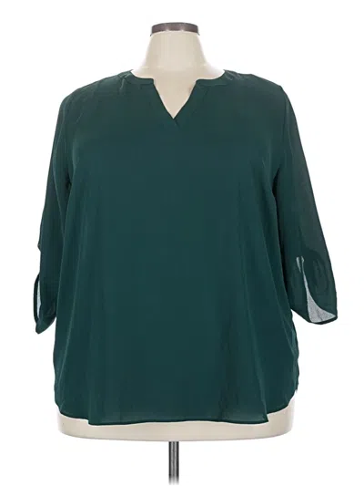 Pre-owned Chaus 3/4 Sleeve Blouse In Blue