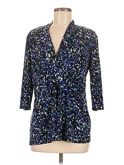 Pre-owned Chaus 3/4 Sleeve Blouse In Blue