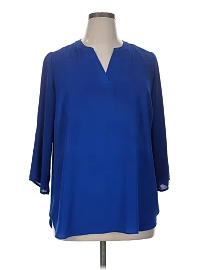 Pre-owned Chaus 3/4 Sleeve Blouse In Blue