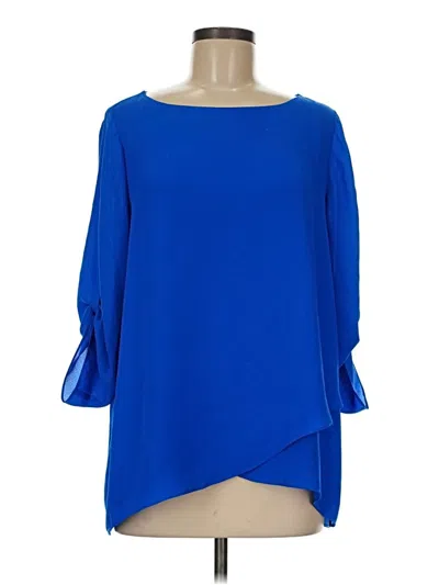Pre-owned Chaus 3/4 Sleeve Blouse In Blue