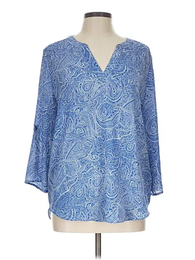 Pre-owned Chaus 3/4 Sleeve Blouse In Blue