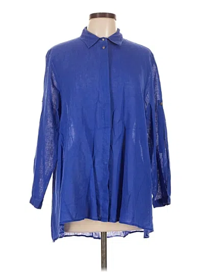 Pre-owned Chaus 3/4 Sleeve Blouse In Blue