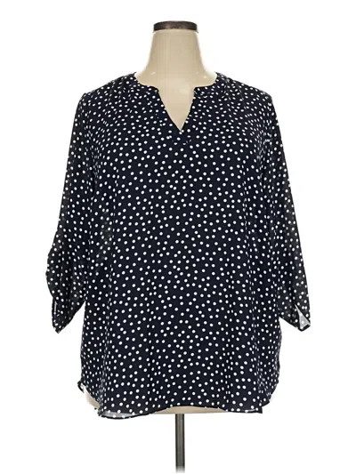 Pre-owned Chaus 3/4 Sleeve Blouse In Blue