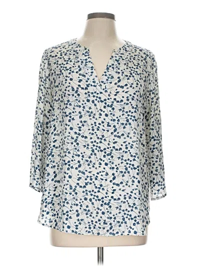 Pre-owned Chaus 3/4 Sleeve Blouse In Blue