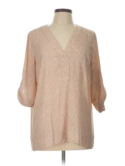 Pre-owned Chaus 3/4 Sleeve Blouse In Brown