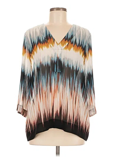 Pre-owned Chaus 3/4 Sleeve Blouse In Brown