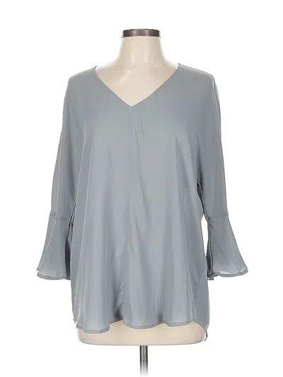 Pre-owned Chaus 3/4 Sleeve Blouse In Gray