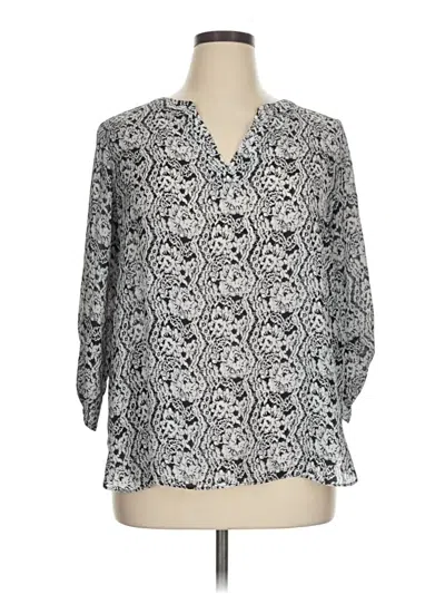 Pre-owned Chaus 3/4 Sleeve Blouse In Gray