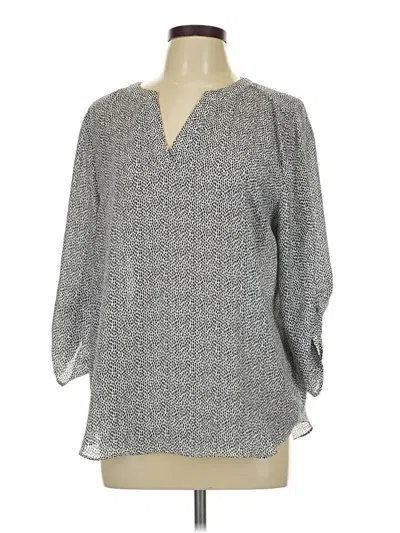 Pre-owned Chaus 3/4 Sleeve Blouse In Gray