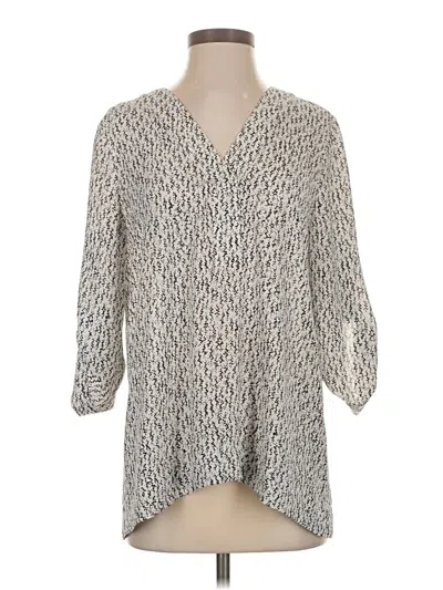 Pre-owned Chaus 3/4 Sleeve Blouse In Gray