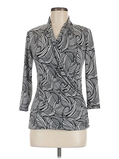Pre-owned Chaus 3/4 Sleeve Blouse In Gray