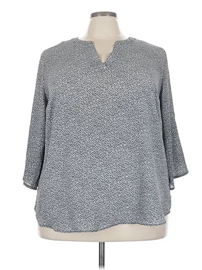 Pre-owned Chaus 3/4 Sleeve Blouse In Gray