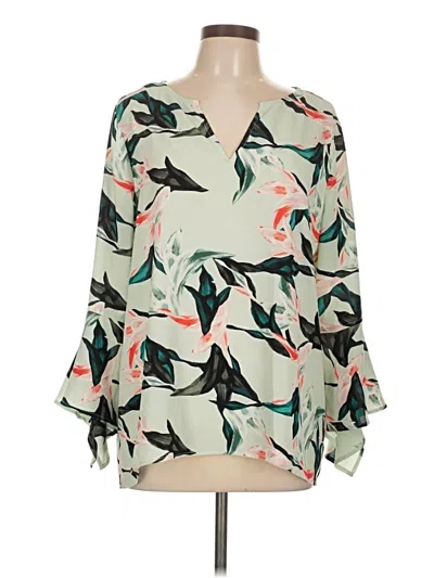 Pre-owned Chaus 3/4 Sleeve Blouse In Green