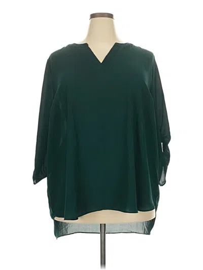 Pre-owned Chaus 3/4 Sleeve Blouse In Green