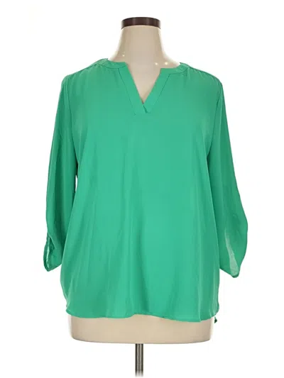 Pre-owned Chaus 3/4 Sleeve Blouse In Green