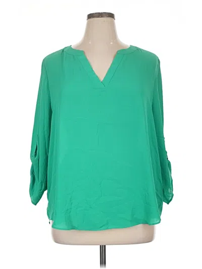 Pre-owned Chaus 3/4 Sleeve Blouse In Green
