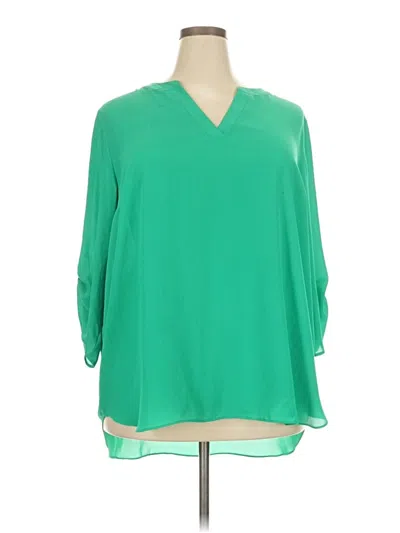Pre-owned Chaus 3/4 Sleeve Blouse In Green