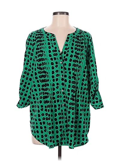 Pre-owned Chaus 3/4 Sleeve Blouse In Green