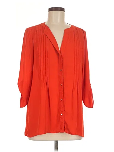 Pre-owned Chaus 3/4 Sleeve Blouse In Orange