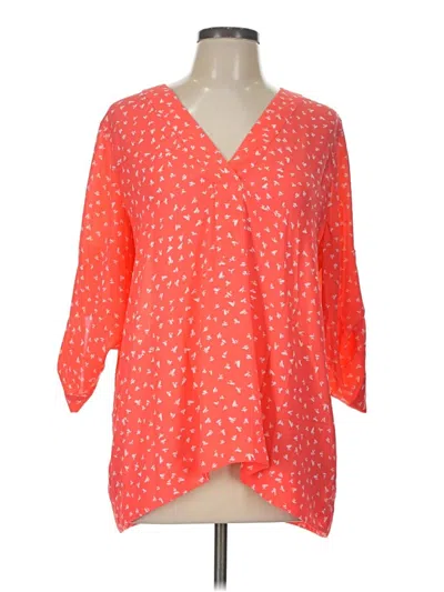 Pre-owned Chaus 3/4 Sleeve Blouse In Orange