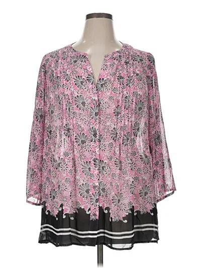 Pre-owned Chaus 3/4 Sleeve Blouse In Pink