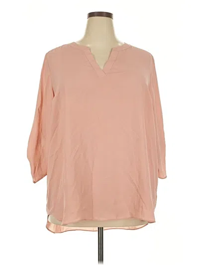 Pre-owned Chaus 3/4 Sleeve Blouse In Pink