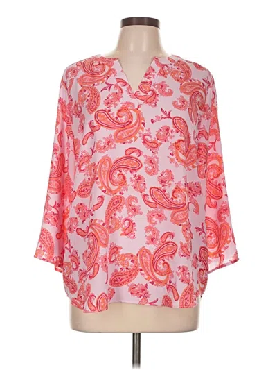 Pre-owned Chaus 3/4 Sleeve Blouse In Pink