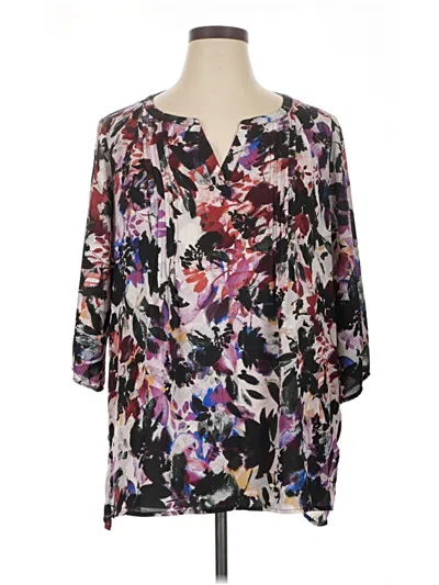 Pre-owned Chaus 3/4 Sleeve Blouse In Purple