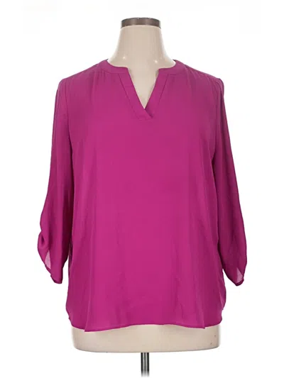 Pre-owned Chaus 3/4 Sleeve Blouse In Purple