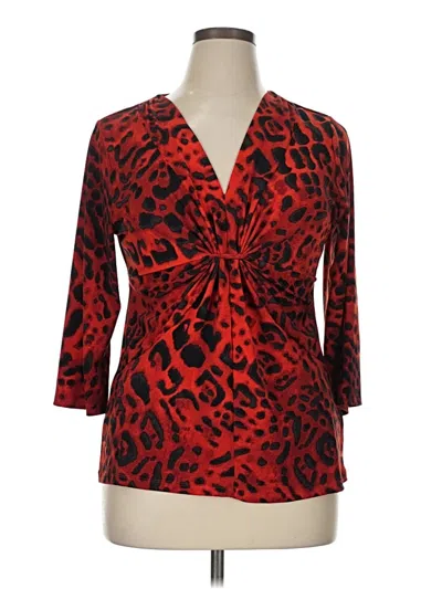 Pre-owned Chaus 3/4 Sleeve Blouse In Red
