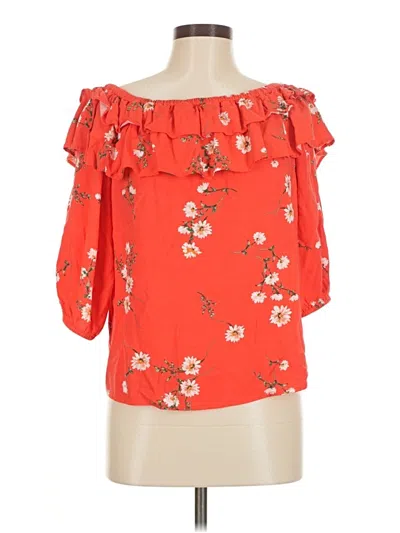 Pre-owned Chaus 3/4 Sleeve Blouse In Red