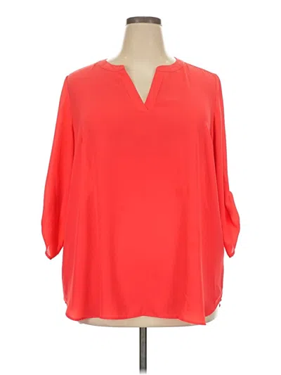 Pre-owned Chaus 3/4 Sleeve Blouse In Red
