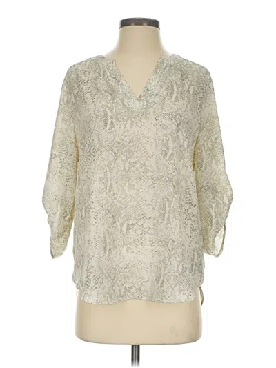 Pre-owned Chaus 3/4 Sleeve Blouse In Silver
