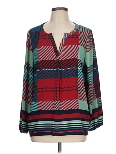 Pre-owned Chaus 3/4 Sleeve Blouse In Teal