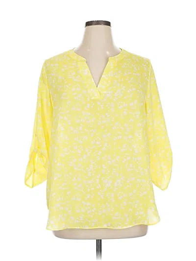Chaus 3/4 Sleeve Blouse In Yellow