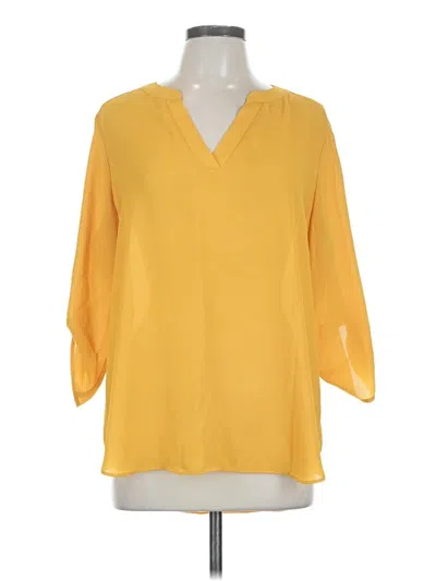 Pre-owned Chaus 3/4 Sleeve Blouse In Yellow