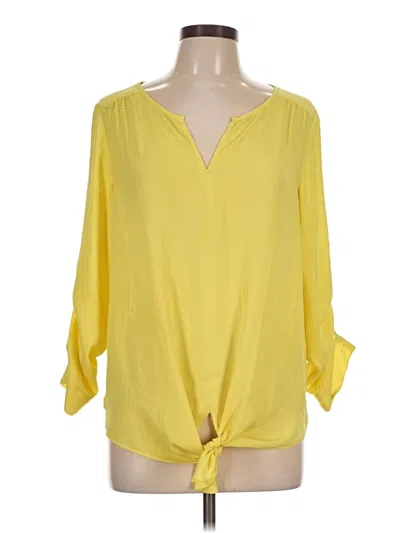 Pre-owned Chaus 3/4 Sleeve Blouse In Yellow