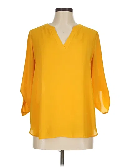Pre-owned Chaus 3/4 Sleeve Blouse In Yellow