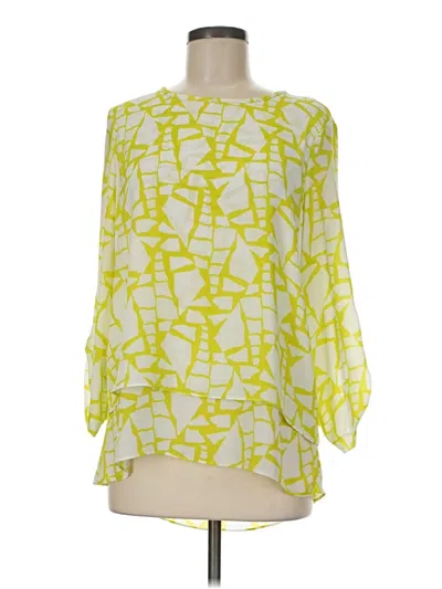 Pre-owned Chaus 3/4 Sleeve Blouse In Yellow