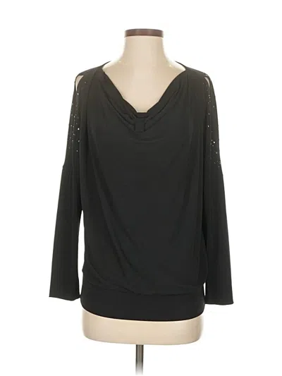 Pre-owned Chaus 3/4 Sleeve Top Black Cowl Neck Tops